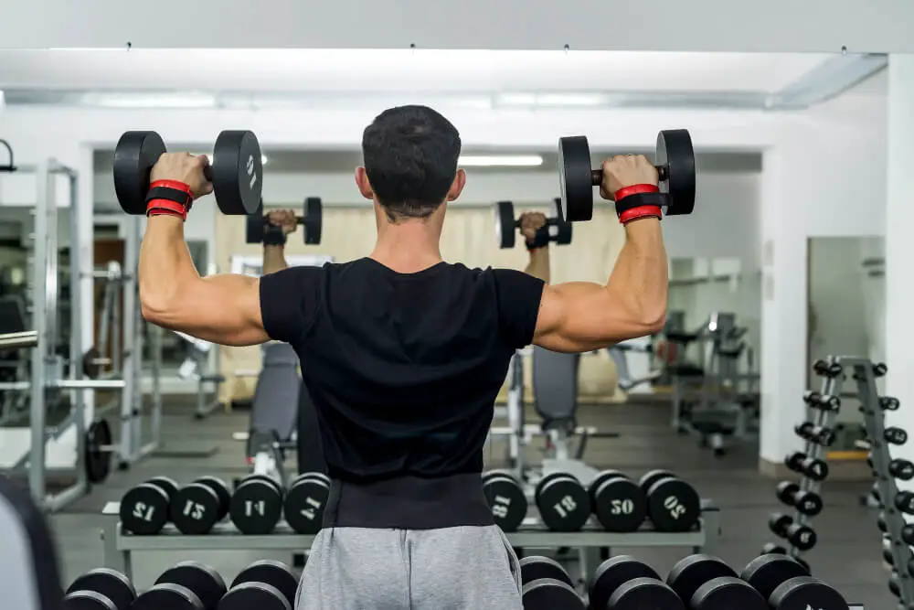 overhead press with dumbbells